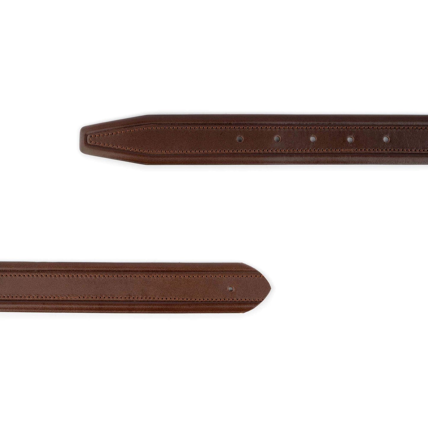 Cognac Belt Strap For Montblanc Buckles Genuine Leather Stitched