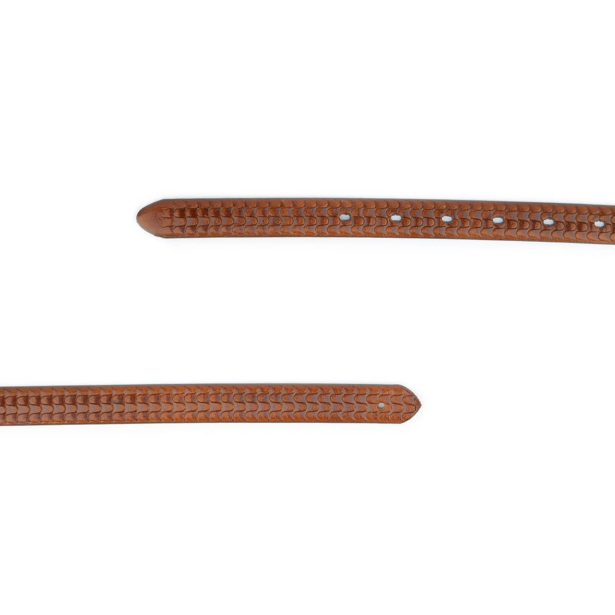 Cognac Embossed Belt Strap Thin Leather For Cartier Womens Buckle Replacement