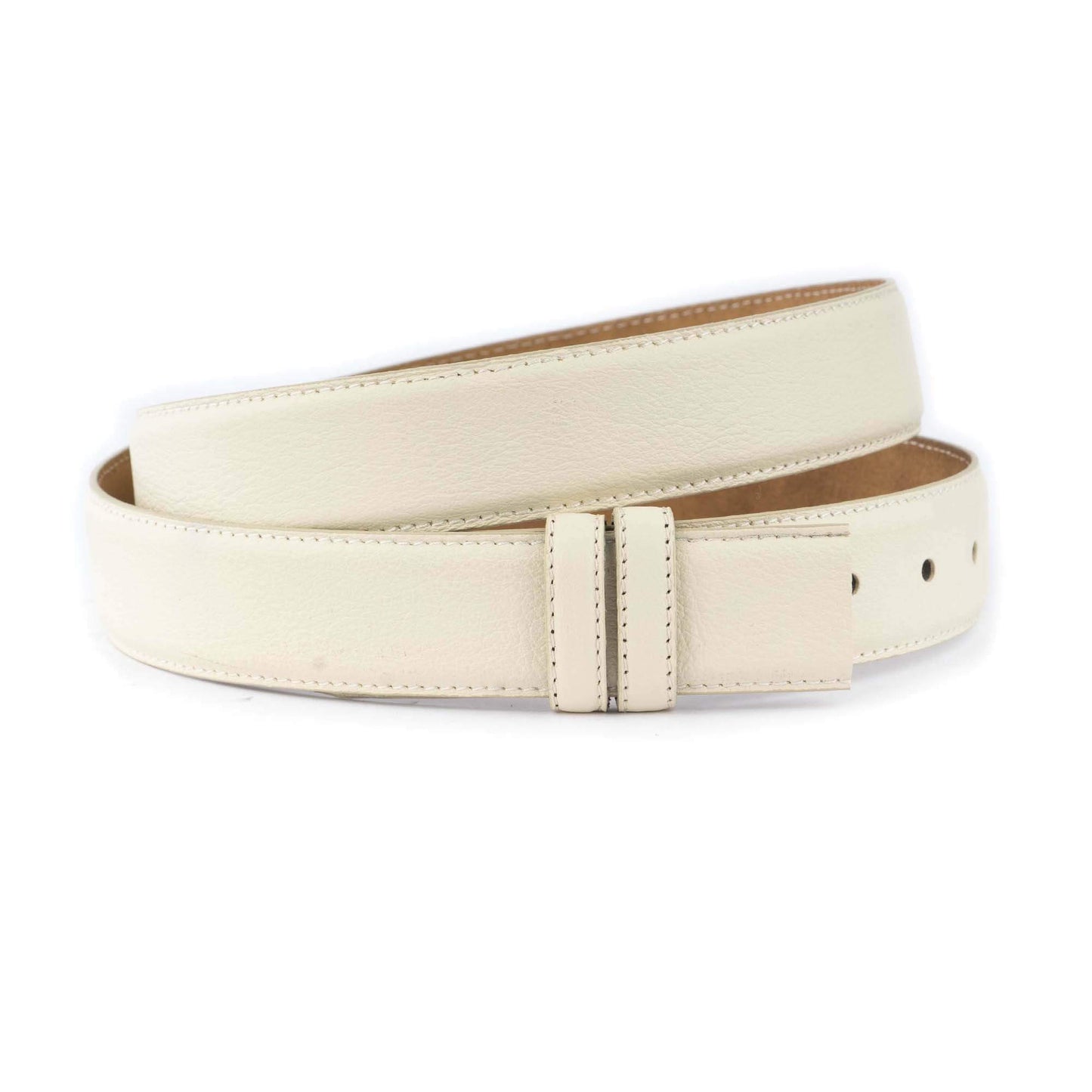 Creme Leather Belt Strap For Montblanc Buckles Replacement Grained Leather