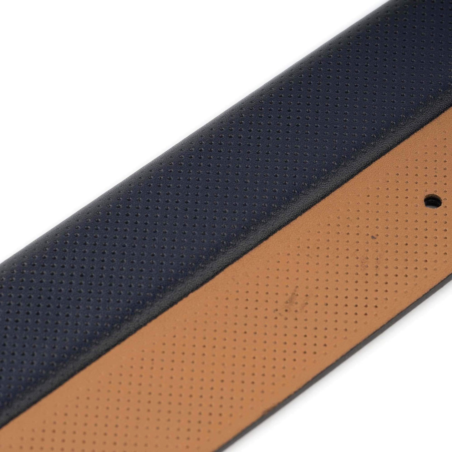 Dark Blue Leather Belt Strap For Montblanc Buckles Dotted Texture