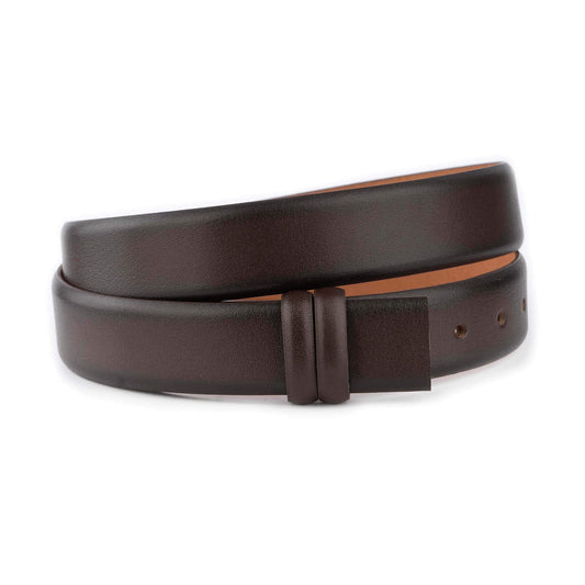 Dark Brown Belt Strap Without Buckle Replacement Leather For Cartier Buckles