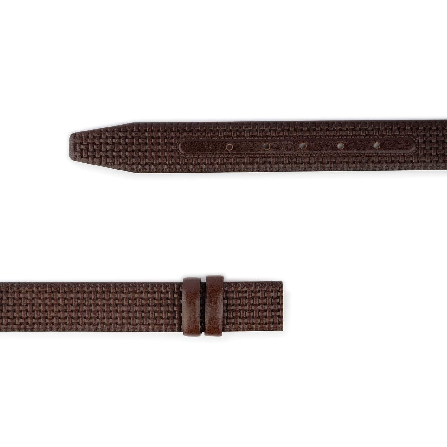 Dark Brown Woven Leather Buckle Strap For Montblanc Buckles