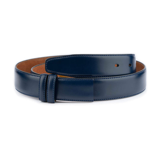 Dark Blue Leather Strap For Dunhill Mens Belt Buckle Replacement