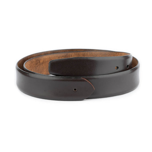 Dark Brown Belt Strap For Dunhill Real Leather Mens Replacement Premade Hole