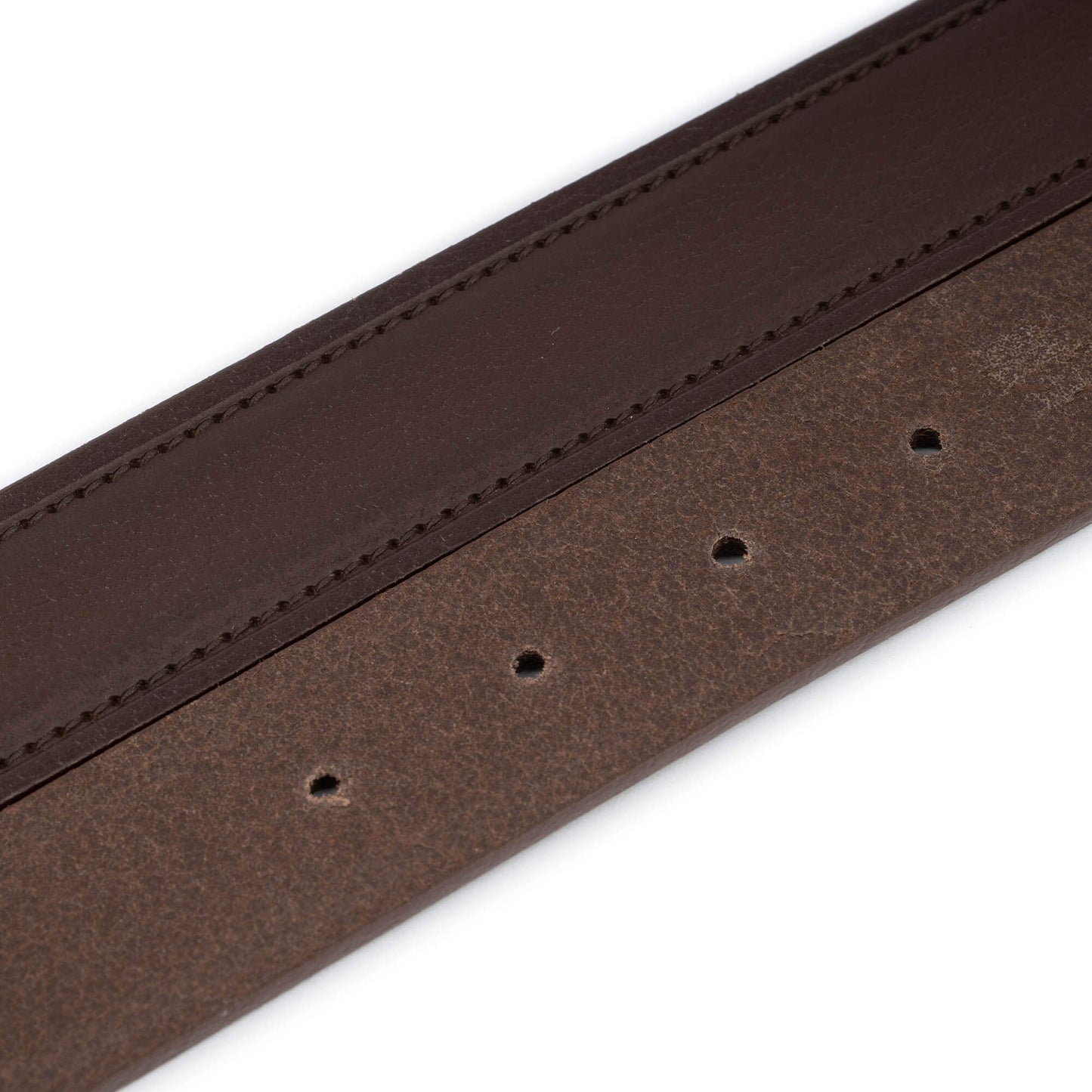 Dark Brown Calf Leather Belt Strap For Ferragamo Mens Buckle Replacement
