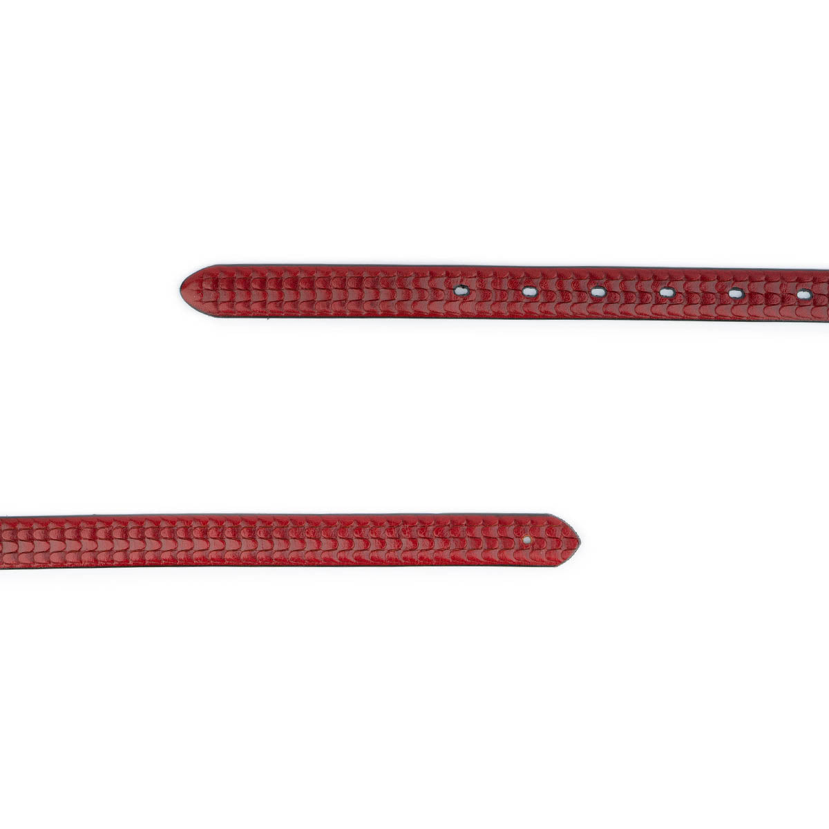 Dark Red Leather Belt Strap Replacement Embossed For Montblanc Buckle with Pre-made Hole