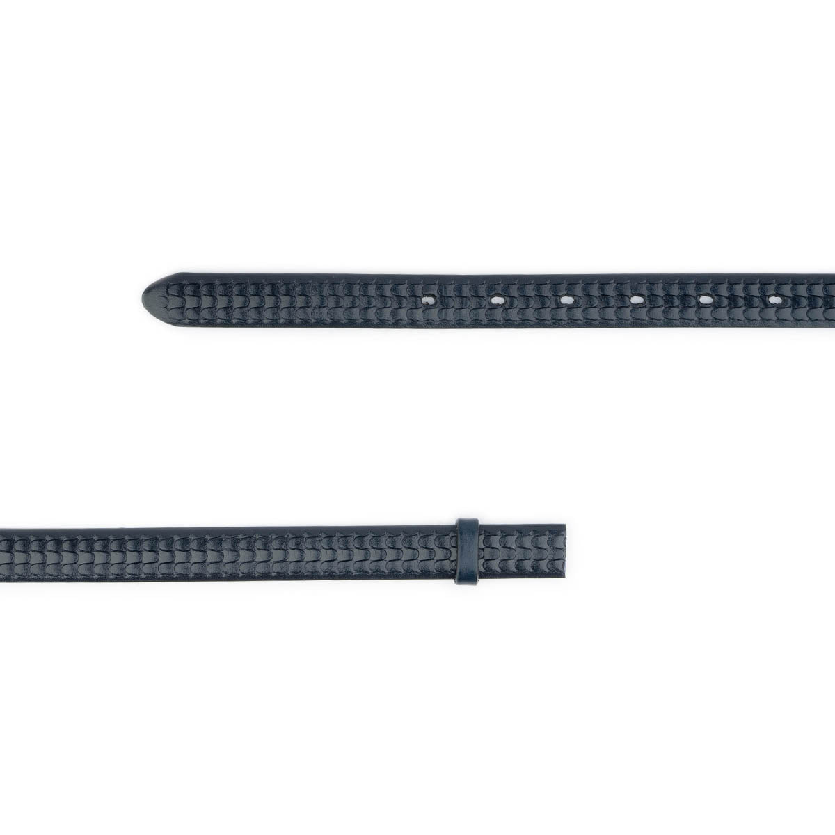 Dark Blue Embossed Leather Strap For Montblanc Buckle Womens Belt Replacement
