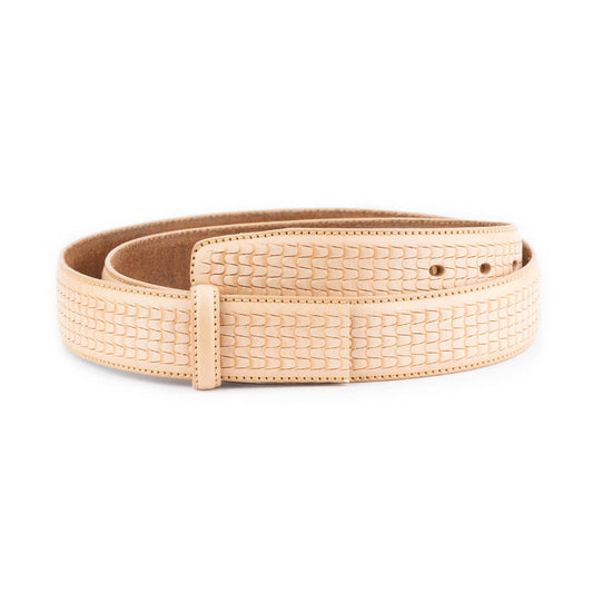 Embossed Natural Leather Strap For Montblanc Buckle Replacement