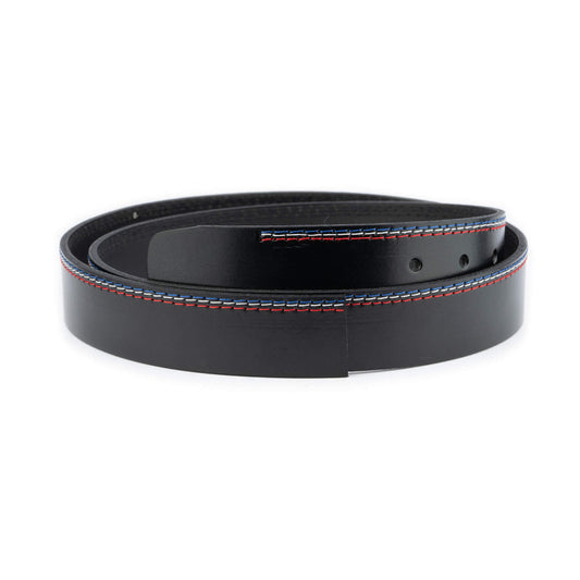 Fashion Mens Belt Strap Black Colorful Stitched For Montblanc Buckle Replacement