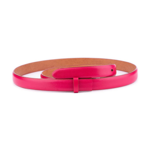 Fuchsia Leather Womens Belt Strap For Ferragamo Womens Buckle Replacement