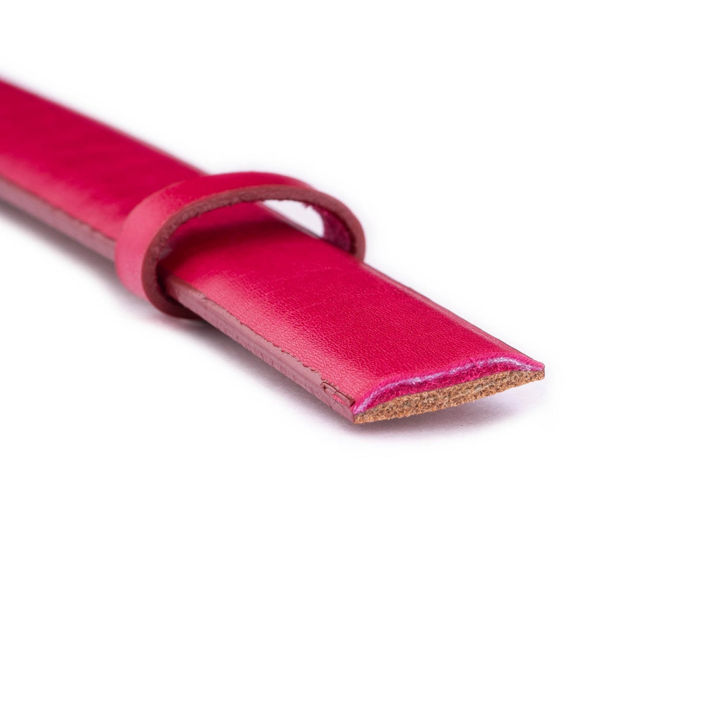 Fuchsia Leather Womens Belt Strap For Ferragamo Womens Buckle Replacement