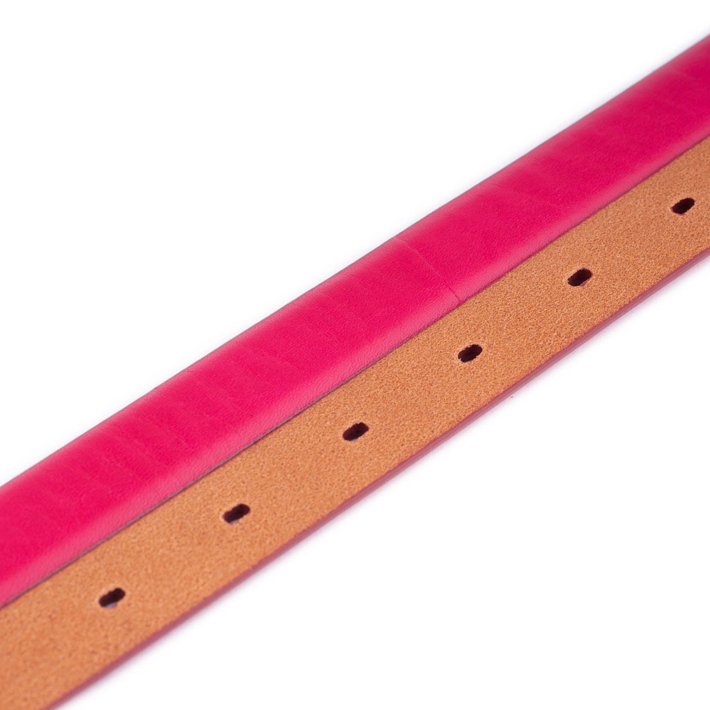 Fuchsia Leather Womens Belt Strap For Dunhill Womens Buckle Replacement