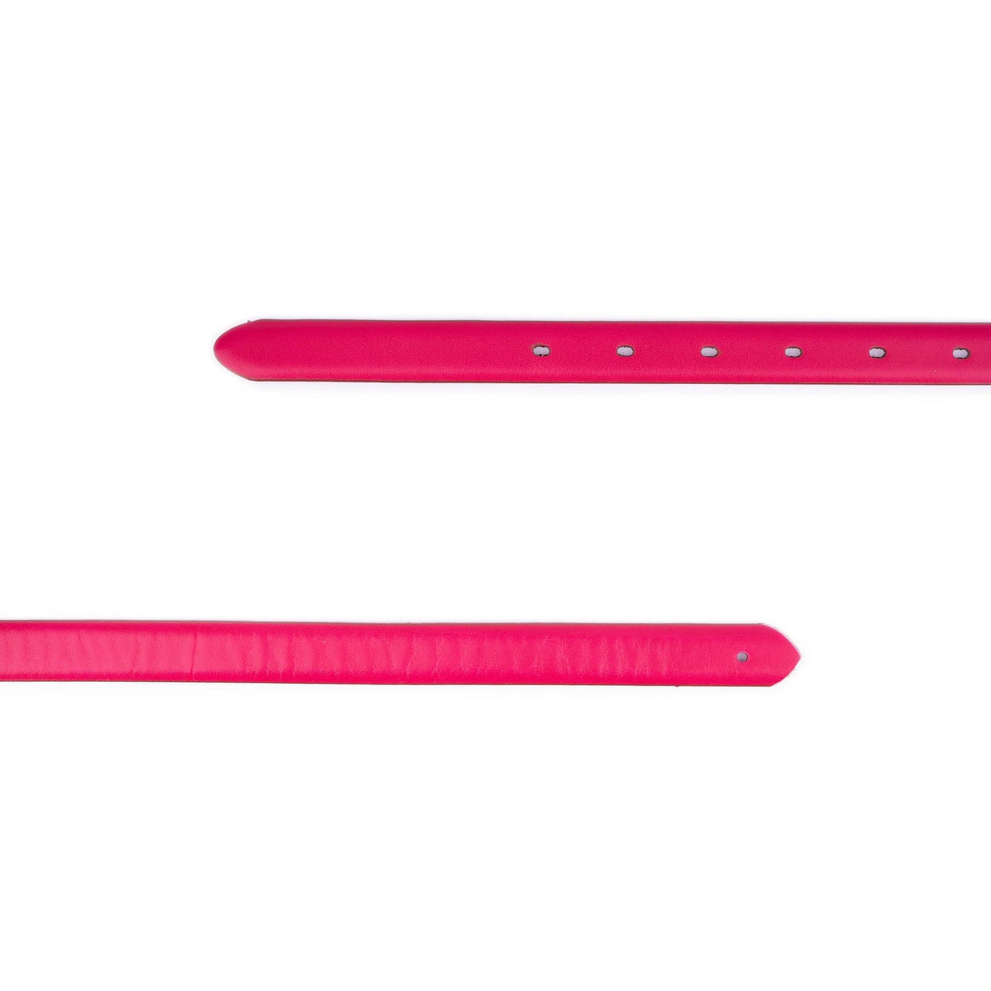 Fuchsia Pink Leather Belt Strap For Montblanc Womens Buckle Replacement with Pre-made Hole