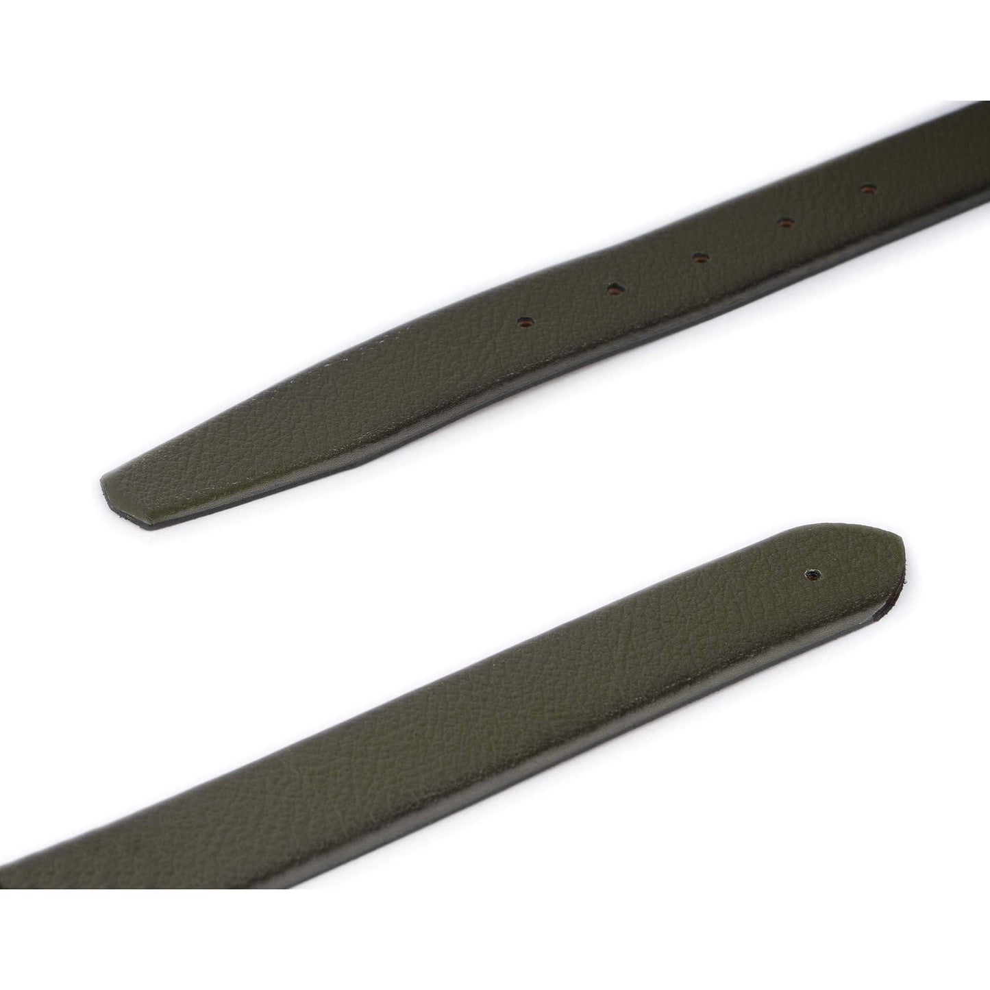 Green Buffalo Leather Strap For Ferragamo Buckles For Belt Premade Hole