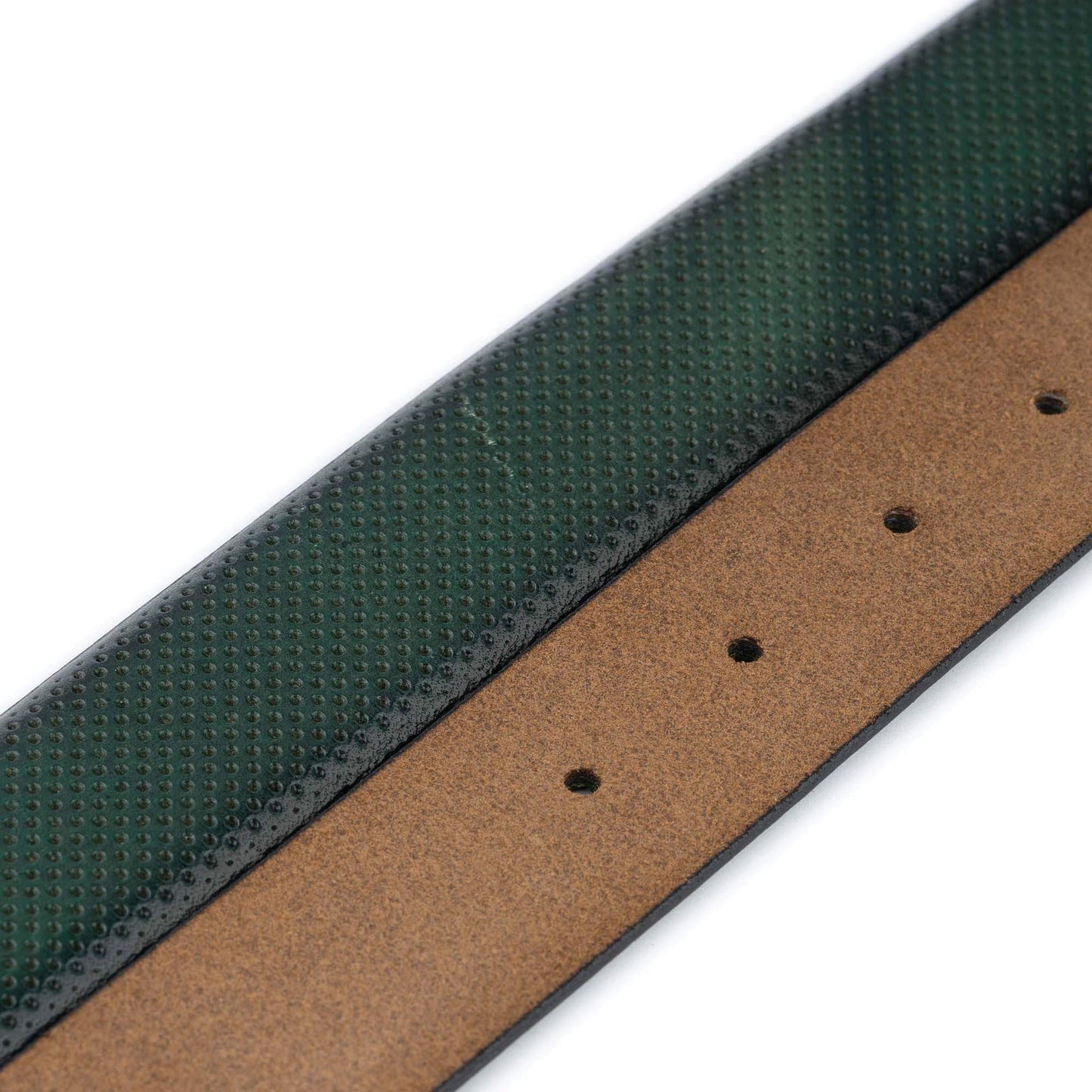 Green Leather Belt Strap For Designer Ferragamo Buckles Dot Texture
