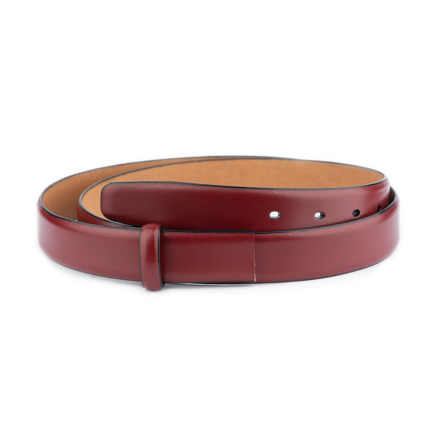 Leather Buckle Strap Burgundy Smooth Leather 1 1/8 Inch For Ferragamo Buckles