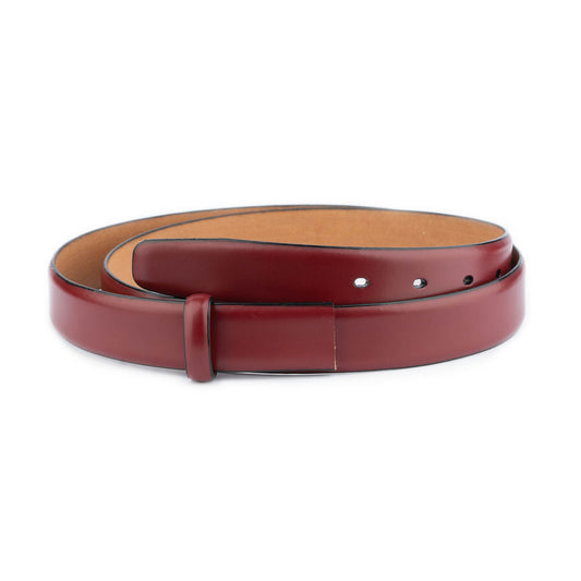 Leather Buckle Strap Burgundy Smooth Leather 1 1/8 Inch For Ferragamo Buckles