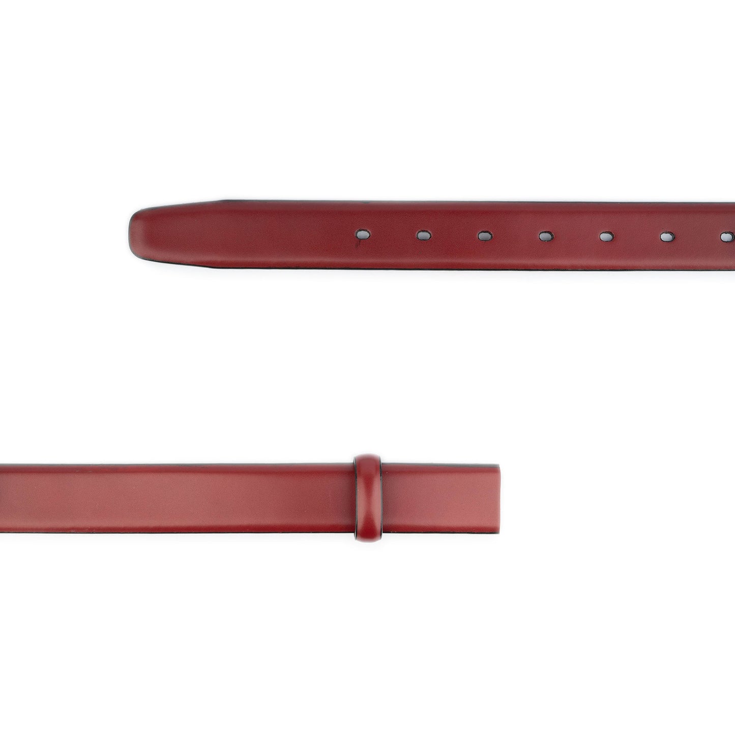 Leather Buckle Strap Burgundy Smooth Leather 1 1/8 Inch For Cartier Buckles