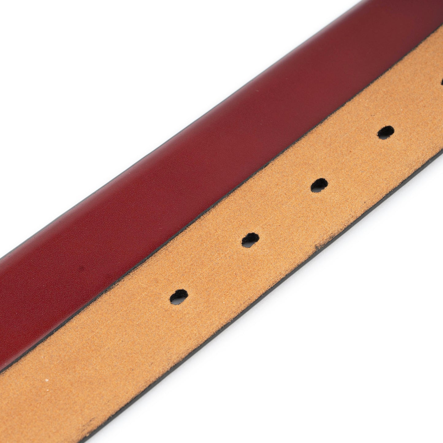 Leather Buckle Strap Burgundy Smooth Leather 1 1/8 Inch For Ferragamo Buckles