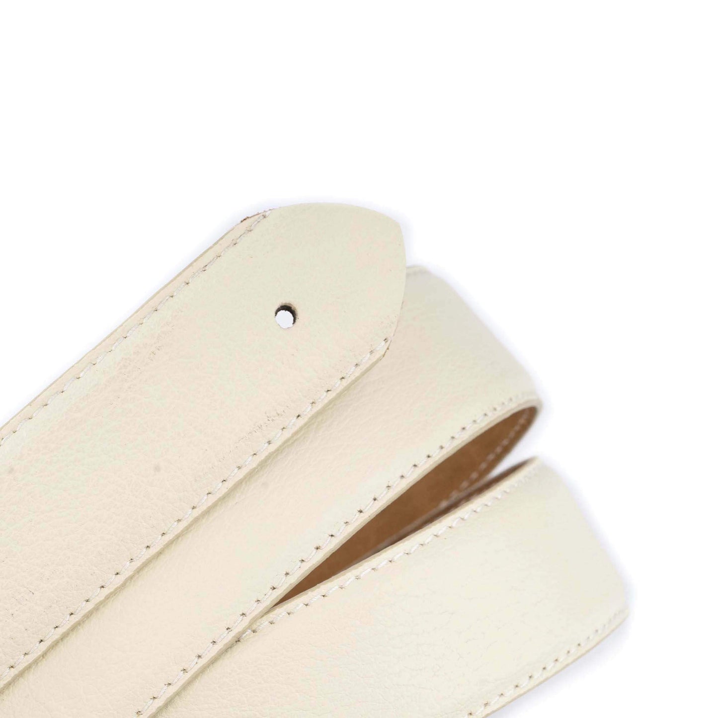 Light Beige Grain Leather Belt Strap For Cartier Buckles