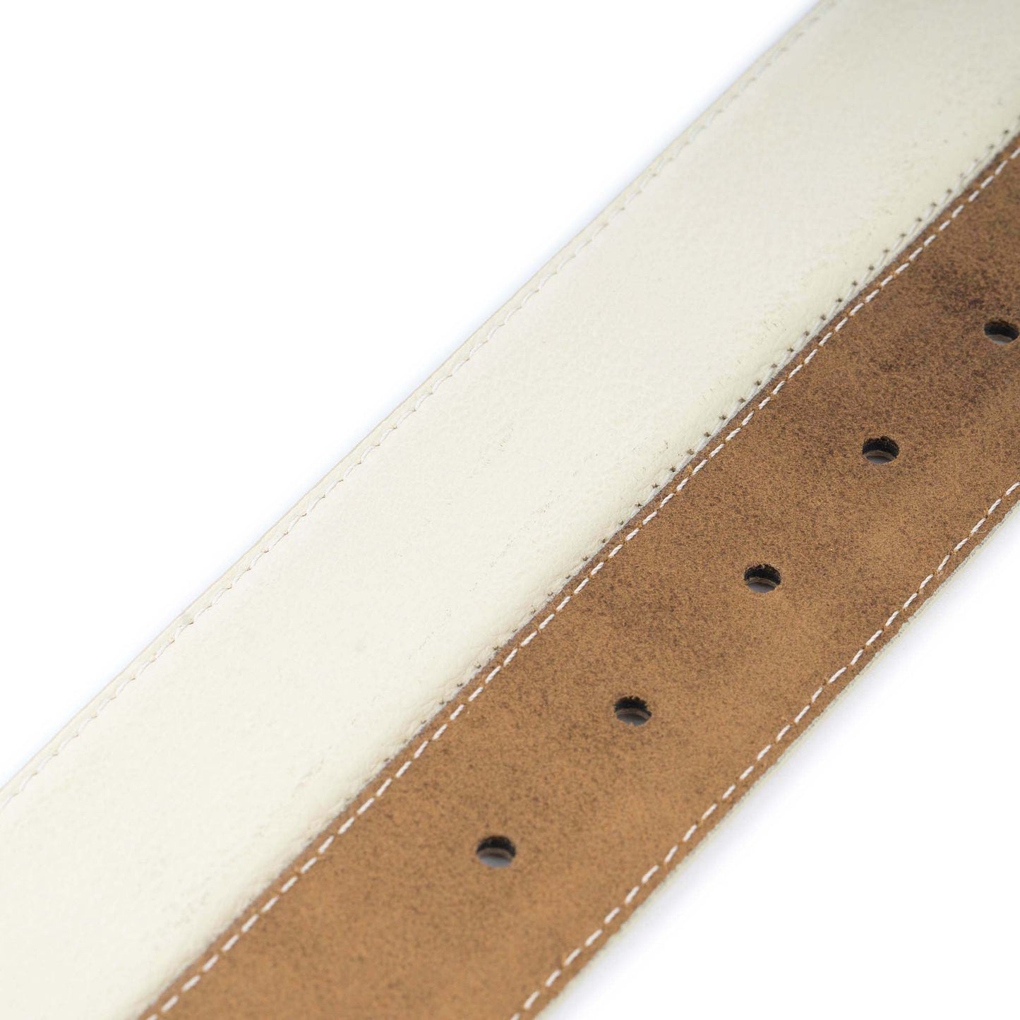 Light Beige Grain Leather Belt Strap For Cartier Buckles