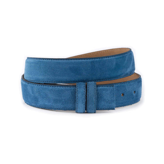 Light Blue Suede Belt Strap Replacement For Cartier Buckles