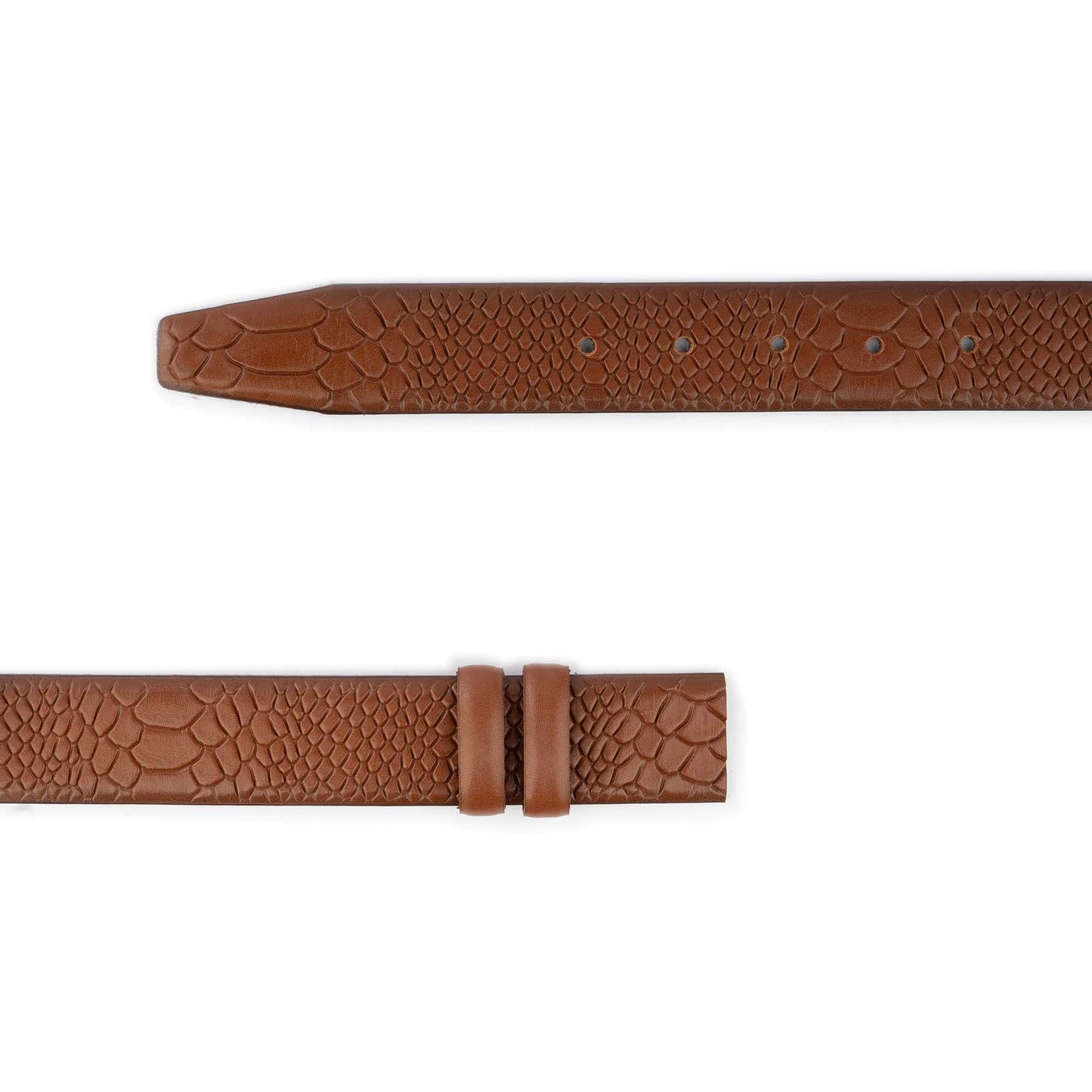 Light Brown Snakeskin Belt Printed Leather Strap For Cartier Buckles Top Quality