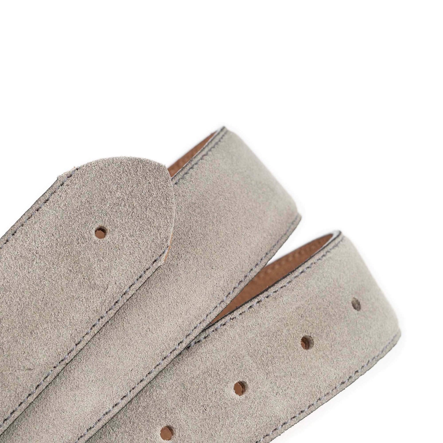 Light Gray Suede Mens Belt Strap For Dunhill Buckles 3.8 Cm Replacement