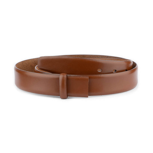 Light Brown Leather Edge Belt Strap For Ferragamo Buckle Mens Replacement