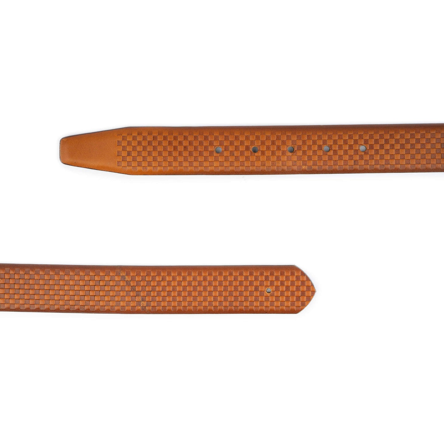 Light Brown Check Embossed Leather Belt Strap For Dunhill Mens Buckle Replacement
