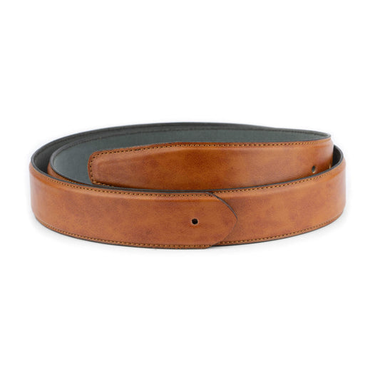 Light Brown Leather Belt Strap Without Buckle For Dunhill Mens Buckle Replacement
