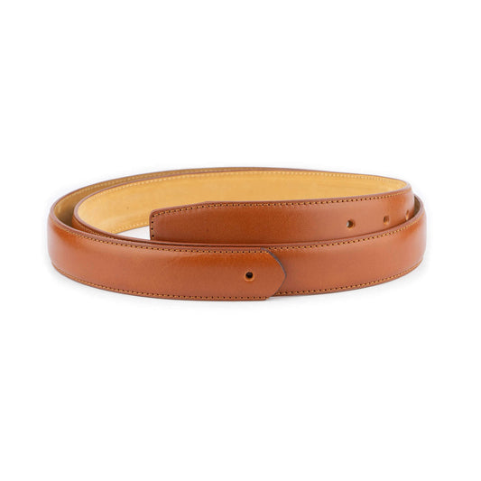 Light Brown Leather Belt Strap For Cartier Mens Buckle Replacement