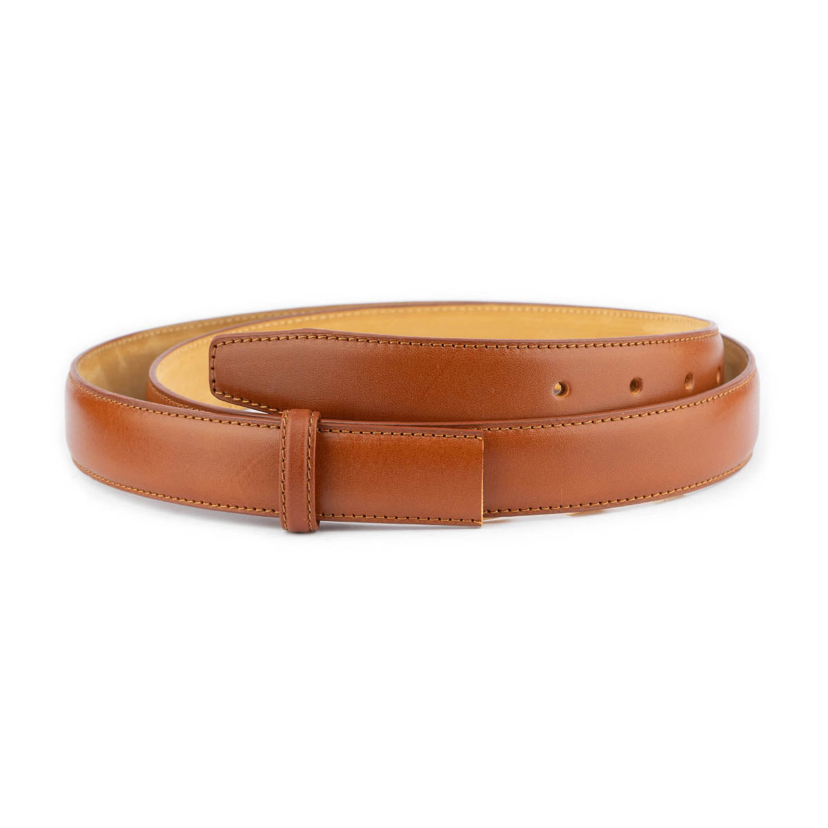 Light Brown Tan Belt Leather Strap For Ferragamo Mens Buckle Replacement