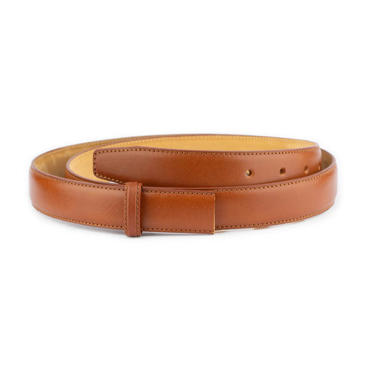 Light Brown Tan Belt Leather Strap For Ferragamo Mens Buckle Replacement