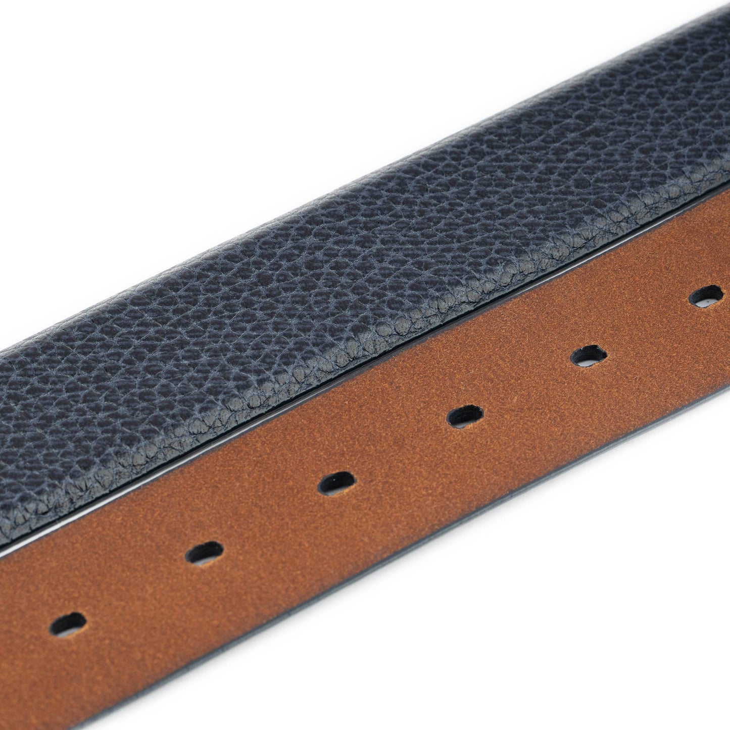 Luxury Mens Belt Strap Blue Pebbled Leather  For Montblanc Mens Buckle Replacement