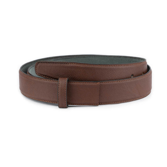 Medium Brown Belt Leather Straps Replacement For Ferragamo Mens Buckle