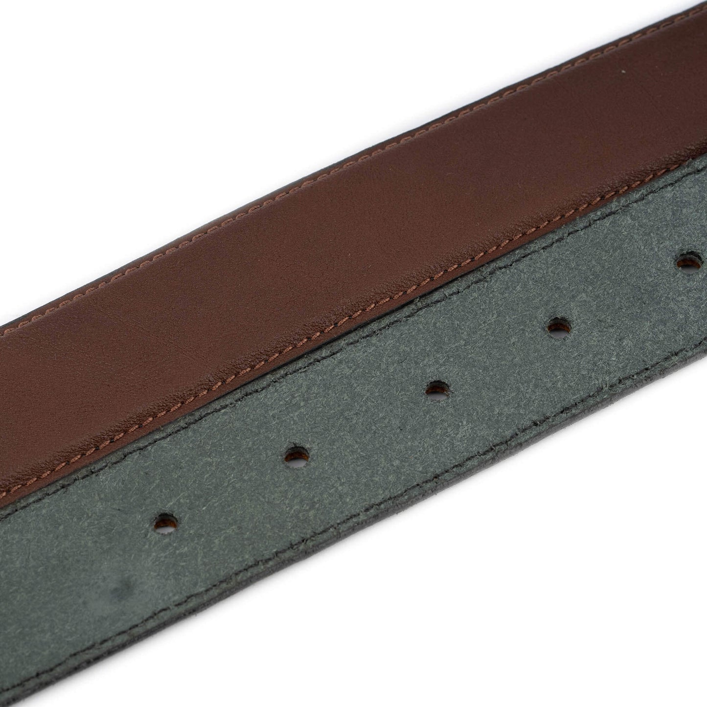 Medium Brown Belt Leather Straps Replacement For Ferragamo Mens Buckle