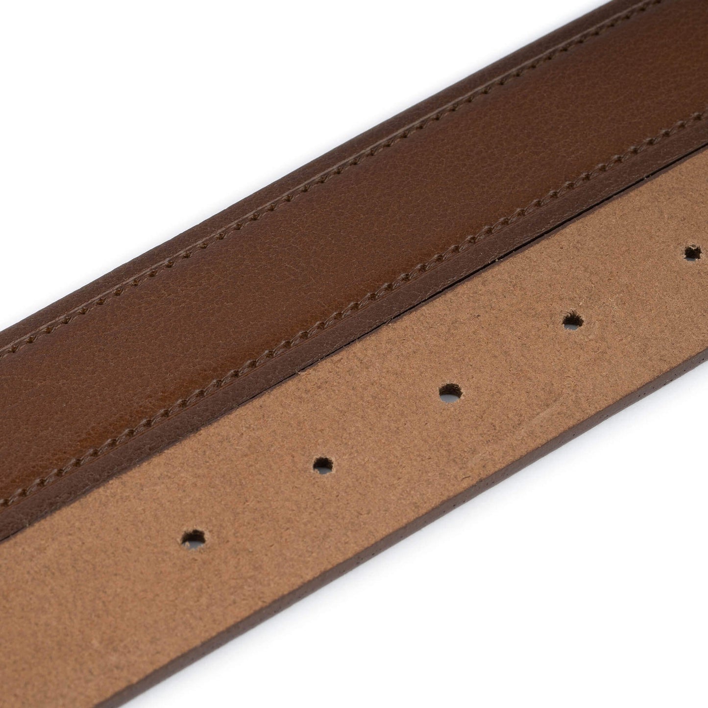 Medium Brown Belt Leather Straps Replacement For Ferragamo Mens Buckle