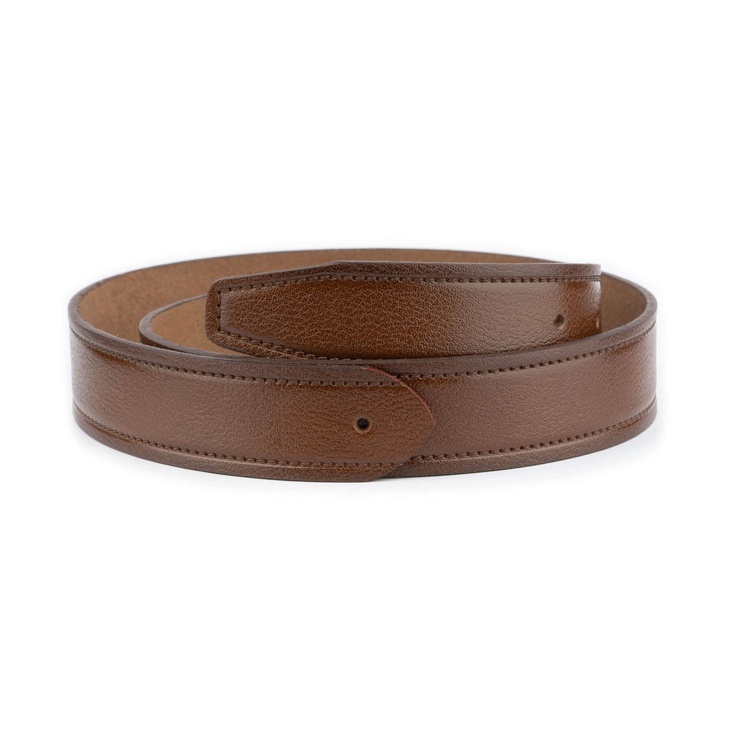 Medium Brown Leather Belt Strap with Hole For Dunhill Mens Buckle Replacement