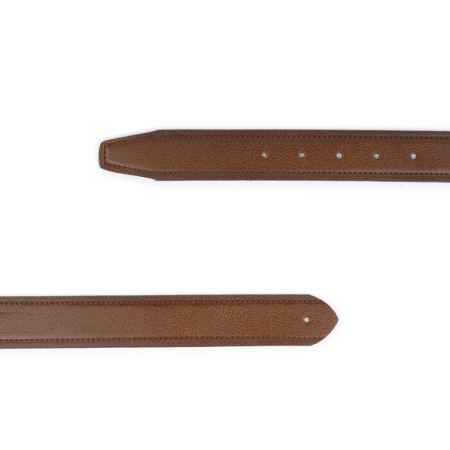 Medium Brown Leather Belt Strap with Hole For Cartier Mens Buckle Replacement