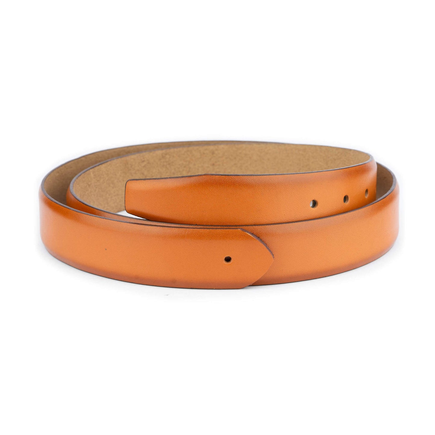 Mens Light Brown Leather Belt Strap With Premade Hole For Dunhill Buckle Replacement