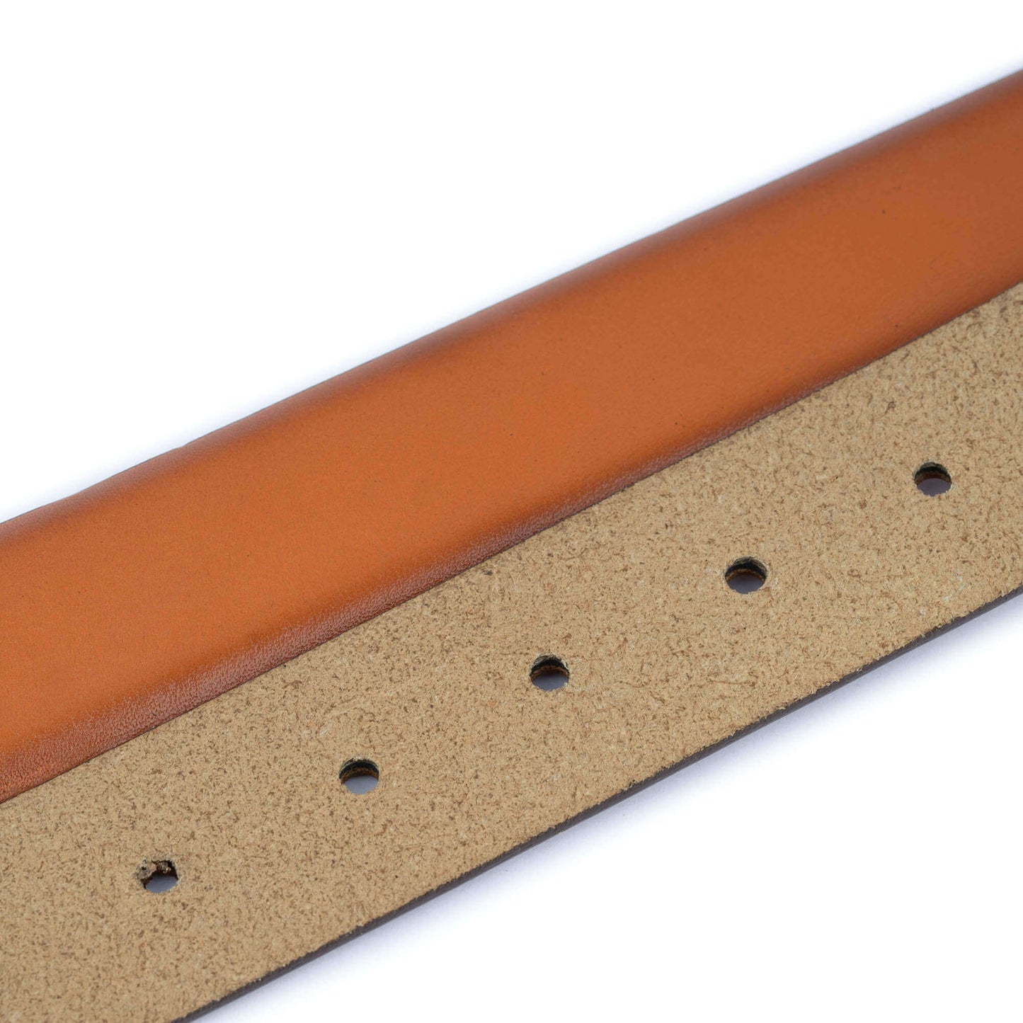 Mens Light Brown Leather Belt Strap With Premade Hole For Montblanc Buckle Replacement