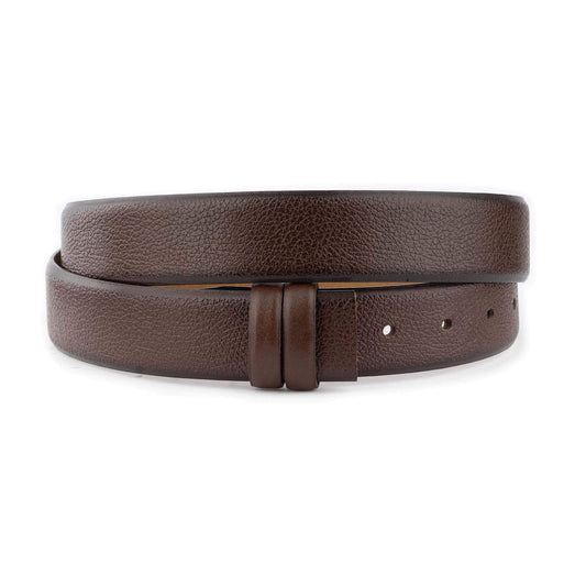 Mens Belt Strap For Dunhill Buckles Brown Grained Genuine Leather