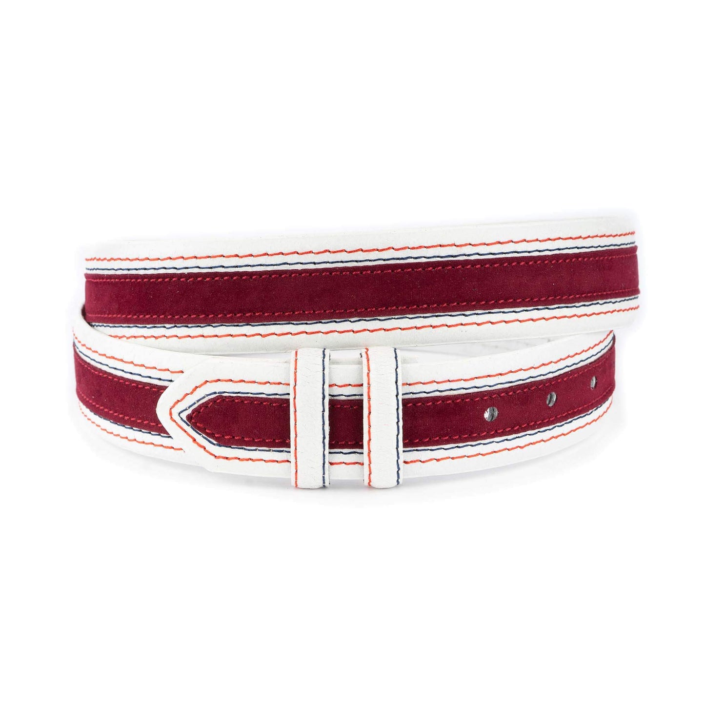 Mens Belt Strap For Montblanc Buckles White Leather With Bordo Suede