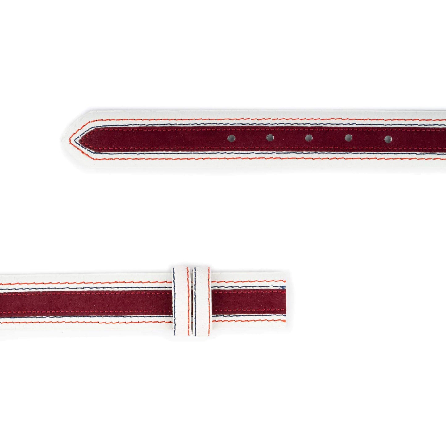 Mens Belt Strap For Montblanc Buckles White Leather With Bordo Suede
