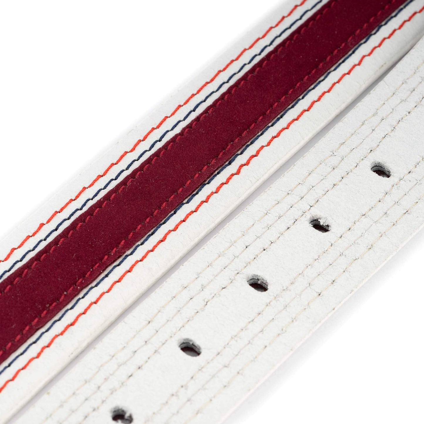 Mens Belt Strap For Dunhill Buckles White Leather With Bordo Suede