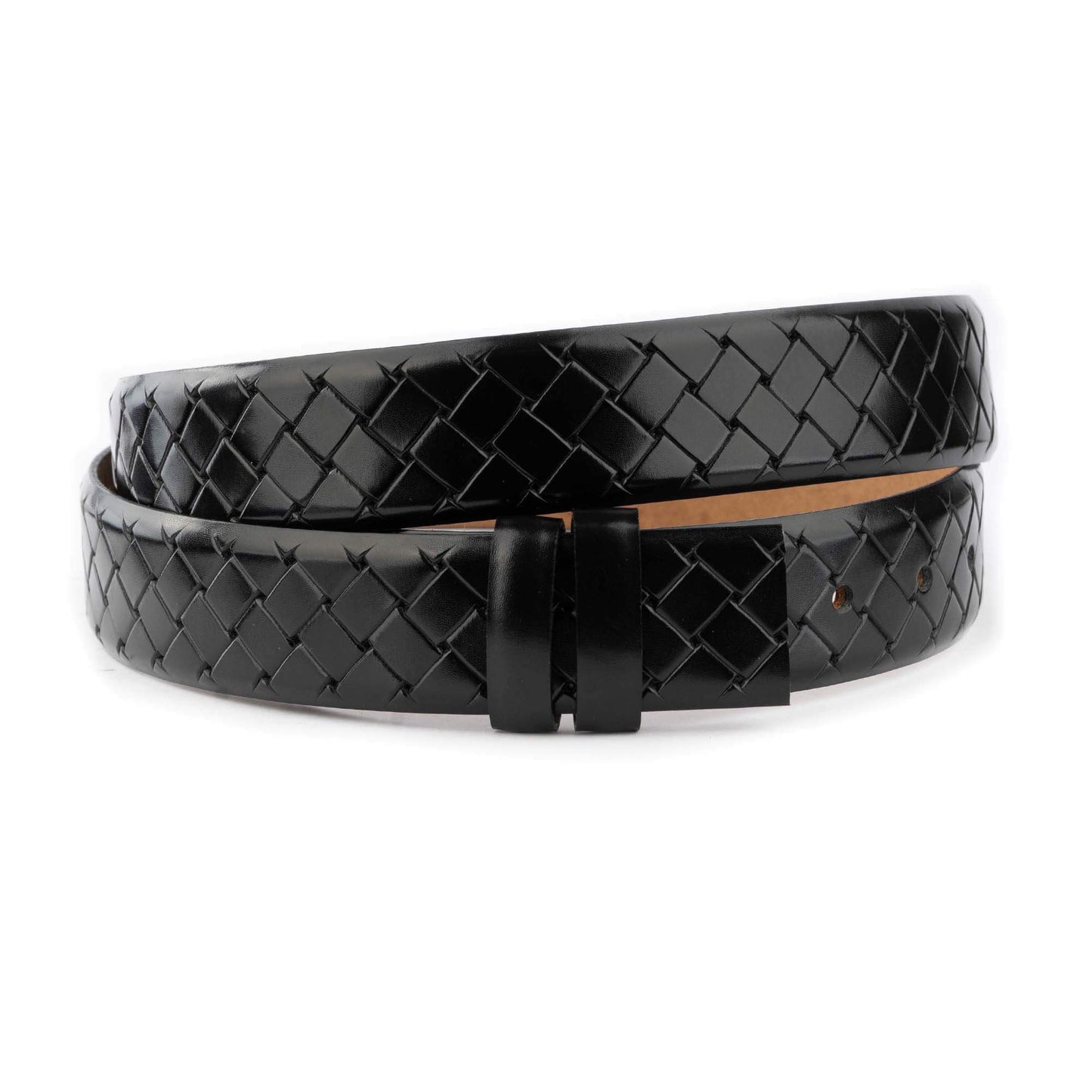 Mens Belt Strap For Designer Dunhill Buckles Black Woven Embossed Leather