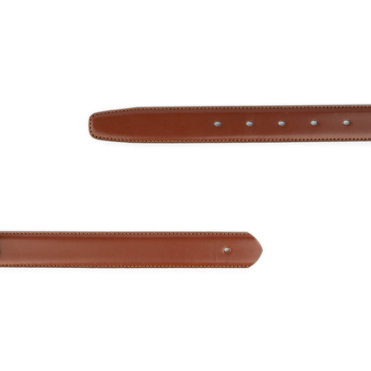 Mens Belt Straps Without Buckle Medium Brown Leather For Montblanc Buckles