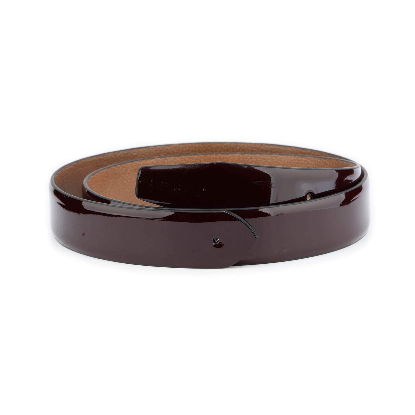 Mens Glossy Burgundy Leather Belt Strap For Cartier Buckle Replacement