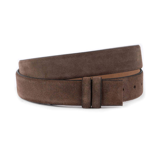 Middle Brown Suede Belt Strap For Montblanc Buckle Adjustable